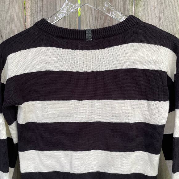 Ivivva by Lululemon Striped Sweater V Neck Pullover Black White Size 12 - Picture 5 of 7